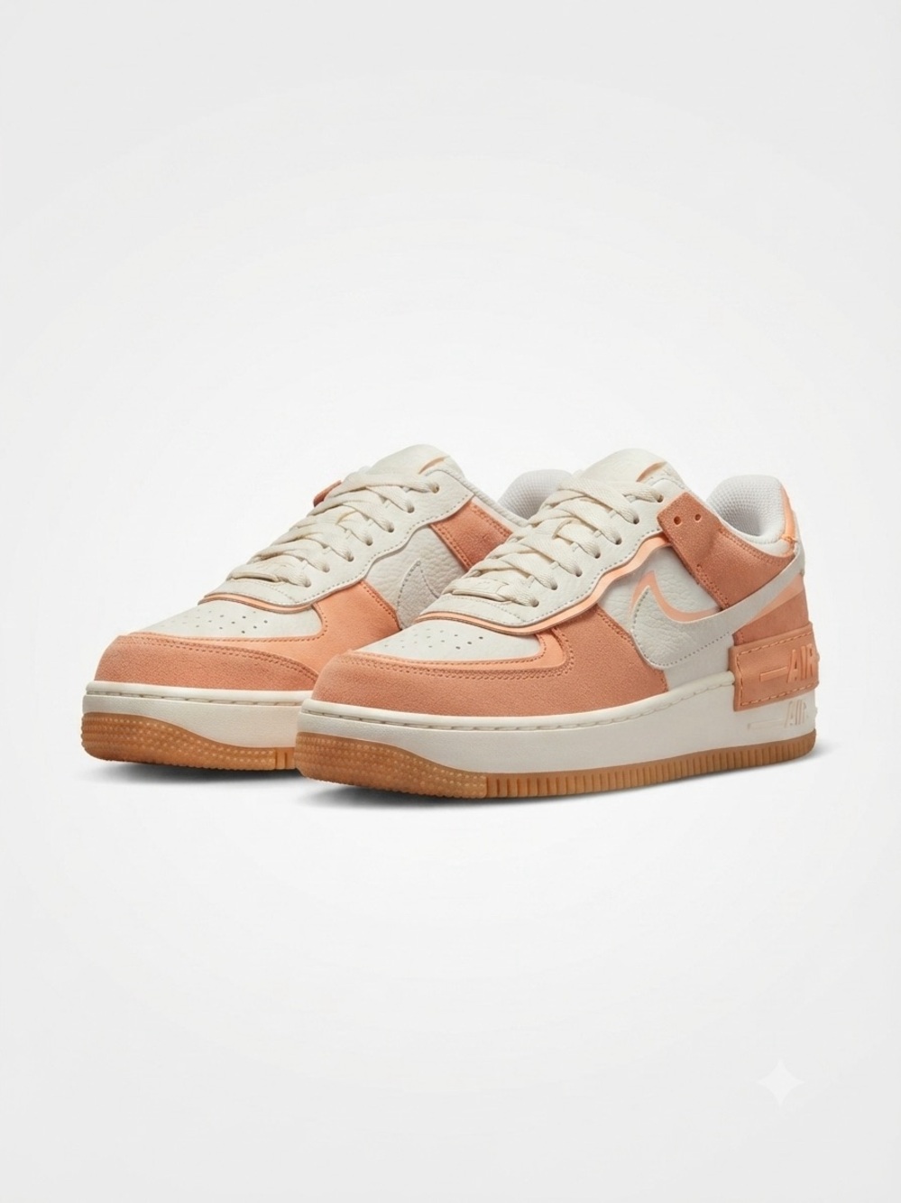 Nike Air Force 1 Women’s Shadow Leather Sneakers in Peach/coconut Cream Size 6.5